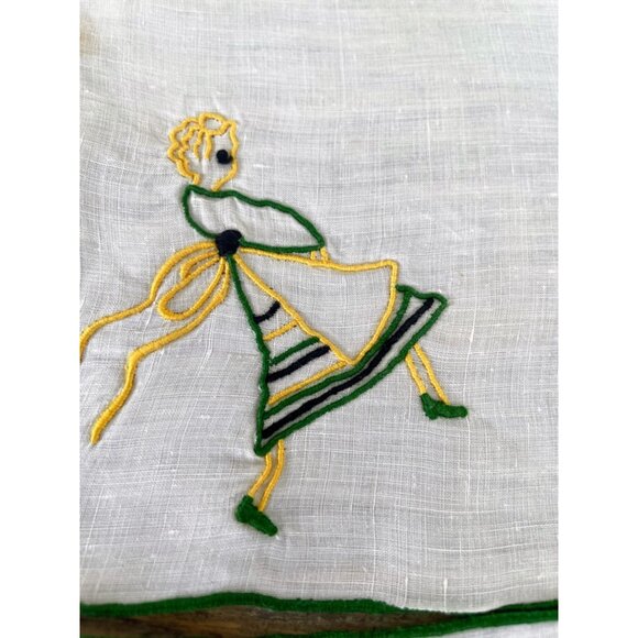 Vintage 1930s Set of 6 Marghab Embroidered Barmaid Cocktail Napkins - Picture 9 of 11
